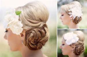 Fresh (and fake) flowers add the perfect touch of whimsy to any bridal updo. 