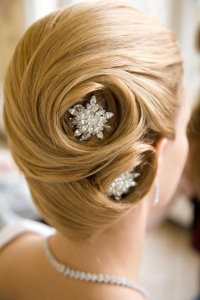 Jeweled hair accessories often add the perfect glimmer of sparkle. 